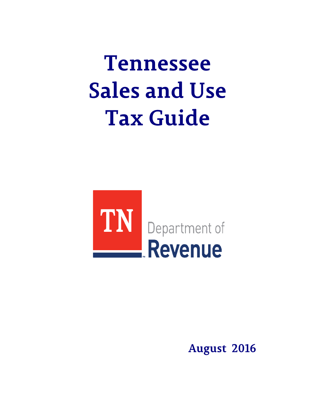 2016 TN Sales and Use Tax Guide