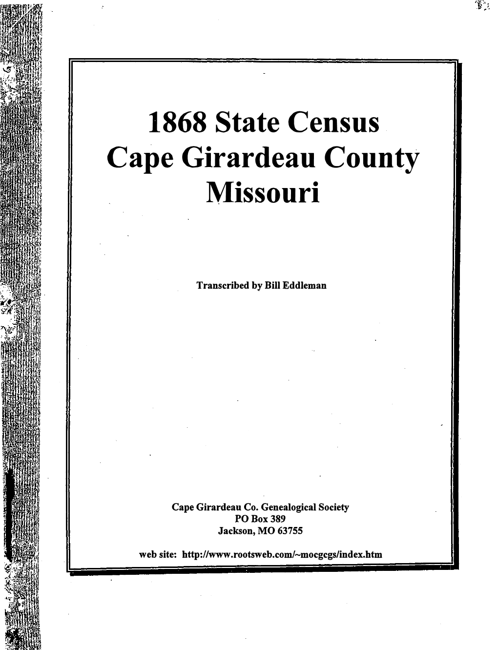 1868 State Census Cape Girardeau County Missouri