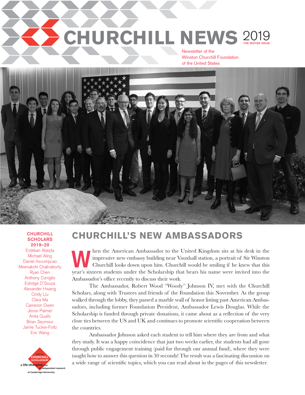 Churchill Scholarship Newsletter 2019