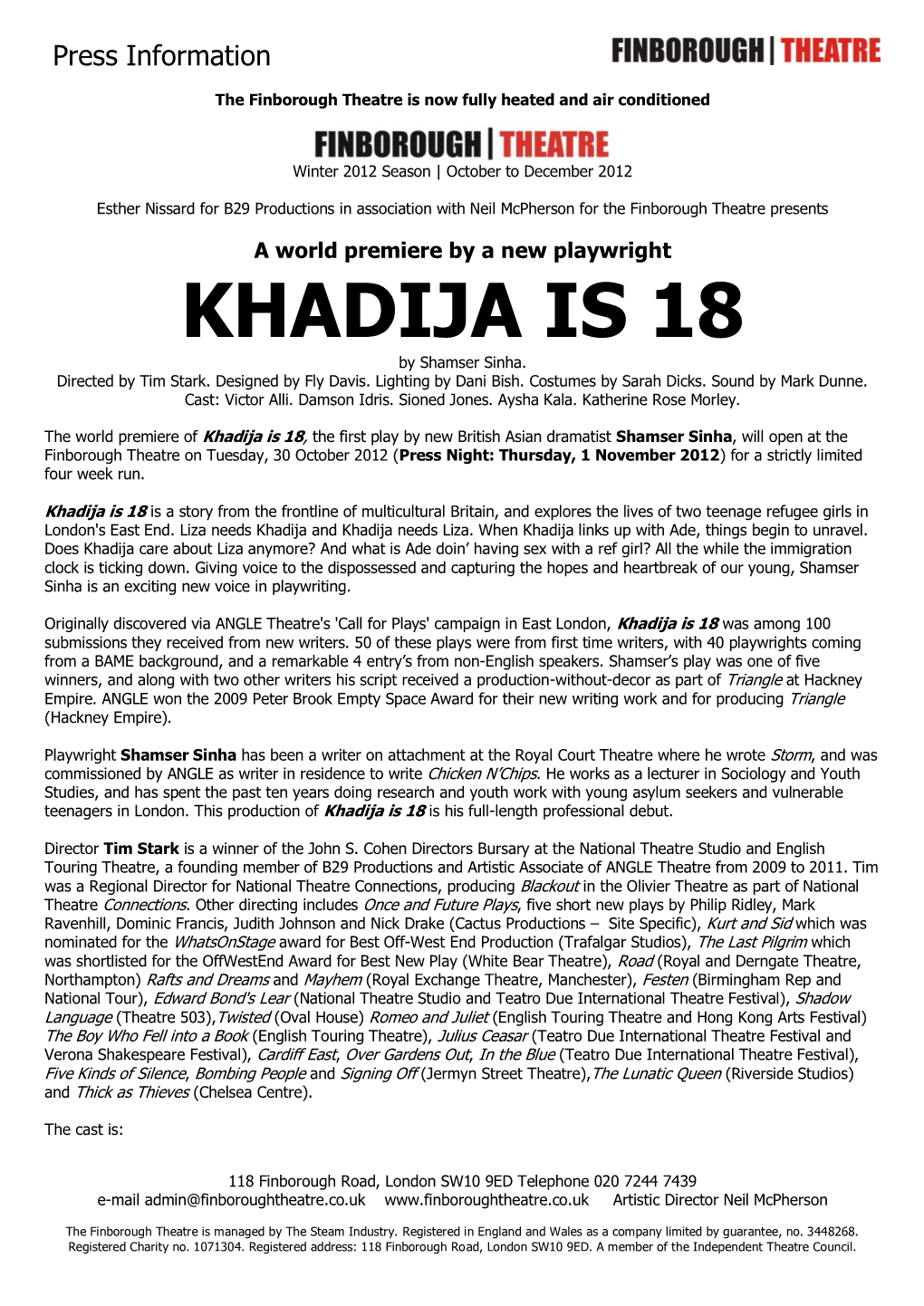 KHADIJA IS 18 by Shamser Sinha