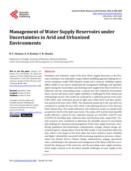 Management of Water Supply Reservoirs Under Uncertainties in Arid and Urbanized Environments