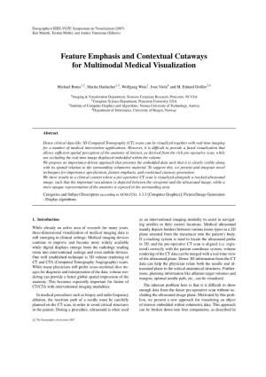 Feature Emphasis and Contextual Cutaways for Multimodal Medical Visualization