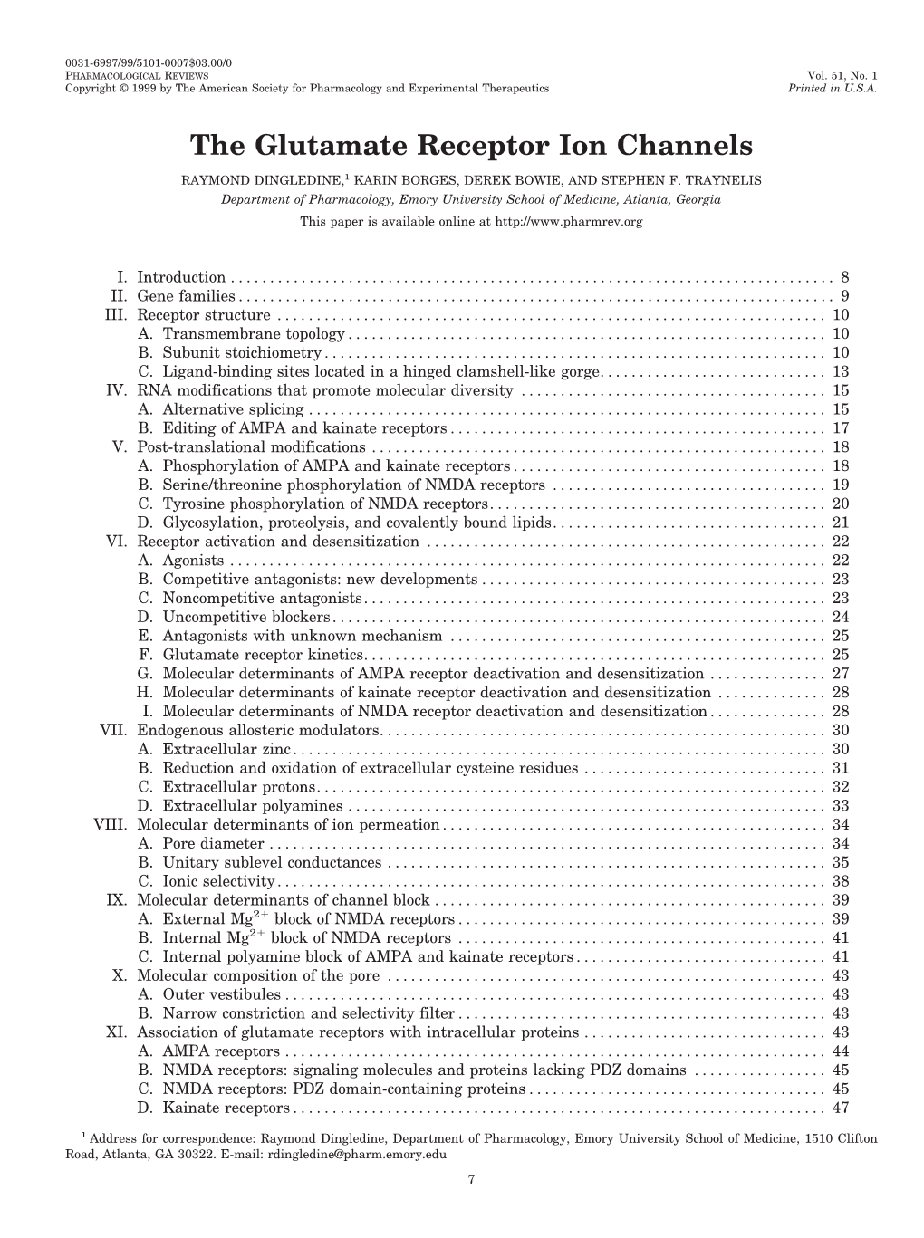 The Glutamate Receptor Ion Channels