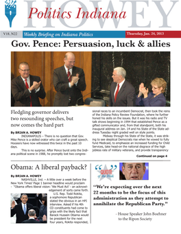 Gov. Pence: Persuasion, Luck & Allies