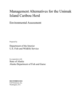 Management Alternatives for the Unimak Island Caribou Herd