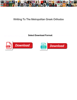 Writting to the Metropolitan Greek Orthodox
