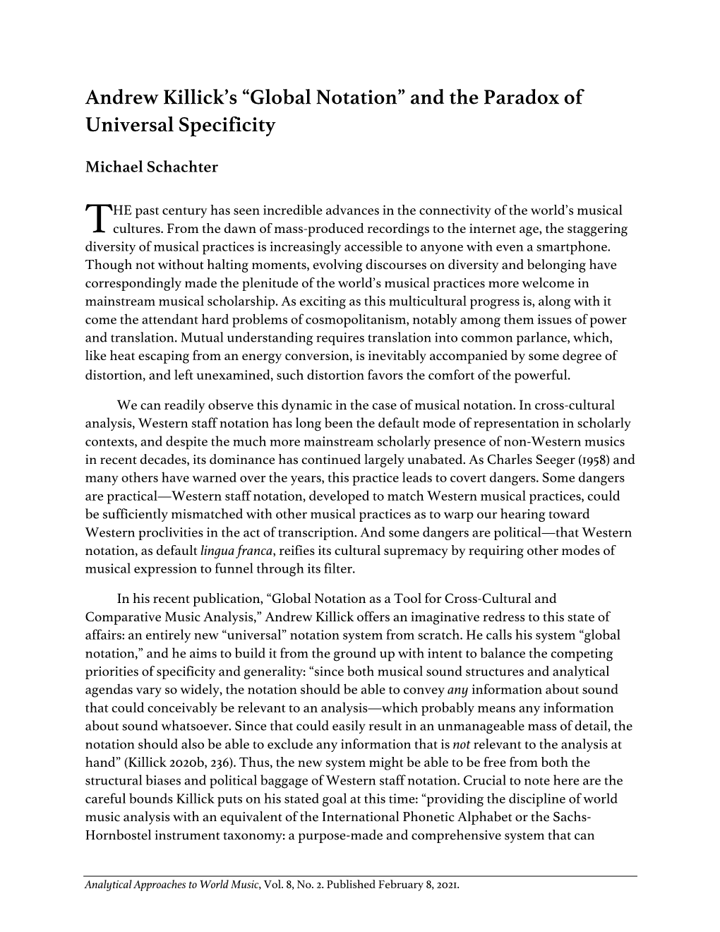 Global Notation” and the Paradox of Universal Specificity