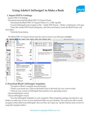 Using Adobe® Indesign® to Make a Book