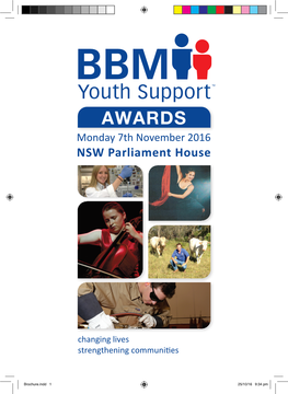 AWARDS Monday 7Th November 2016 NSW Parliament House