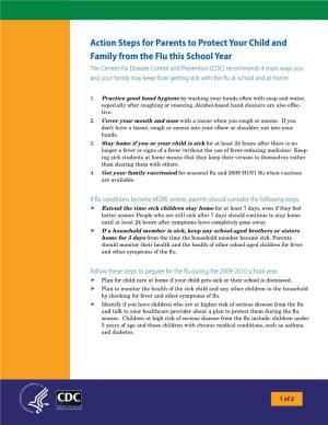 Action Steps for Parents to Protect Your Child and Family from the Flu This School Year