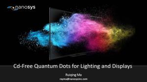 Cd-Free Quantum Dots for Lighting and Displays