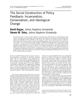 The Social Construction of Policy Feedback: Incarceration, Conservatism, and Ideological Change