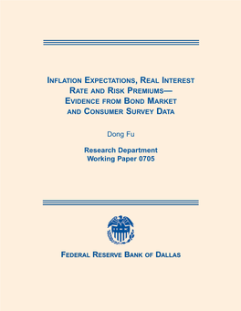 Inflation Expectations, Real Interest Rate and Risk Premiums