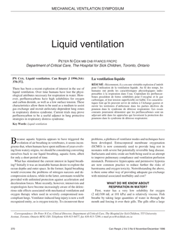 Liquid Ventilation