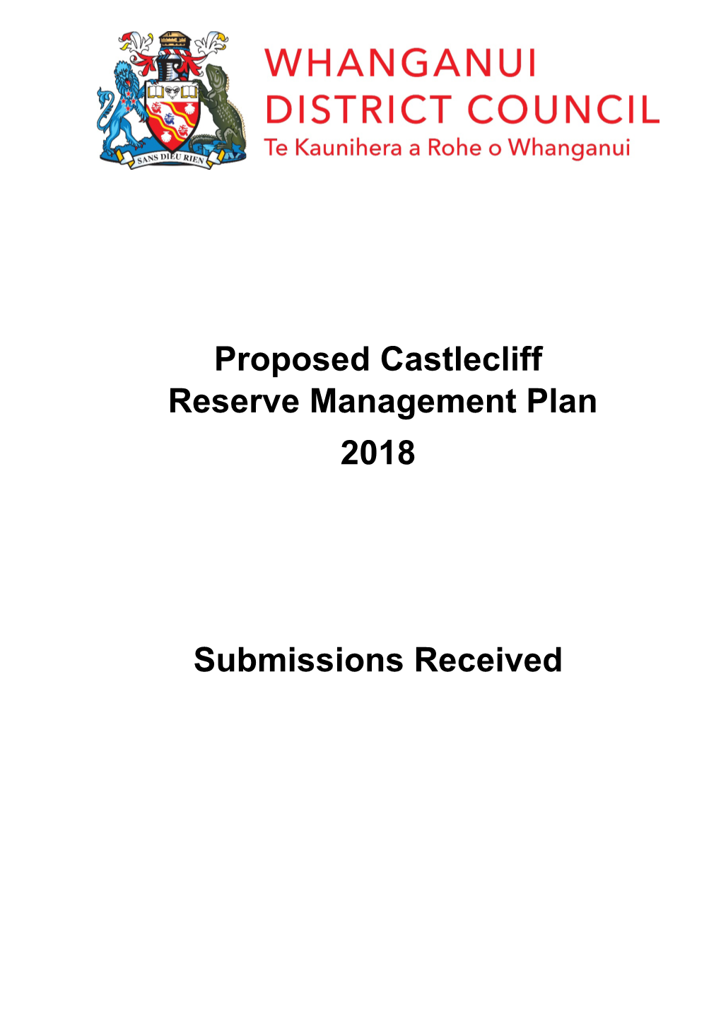 Proposed Castlecliff Reserve Management Plan 2018