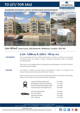Lion Wharf, Swan Court, Old Isleworth, Middlesex, London, TW7 6RJ