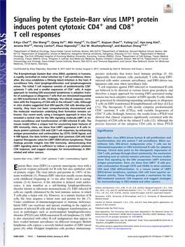 Signaling by the Epstein–Barr Virus LMP1 Protein Induces Potent