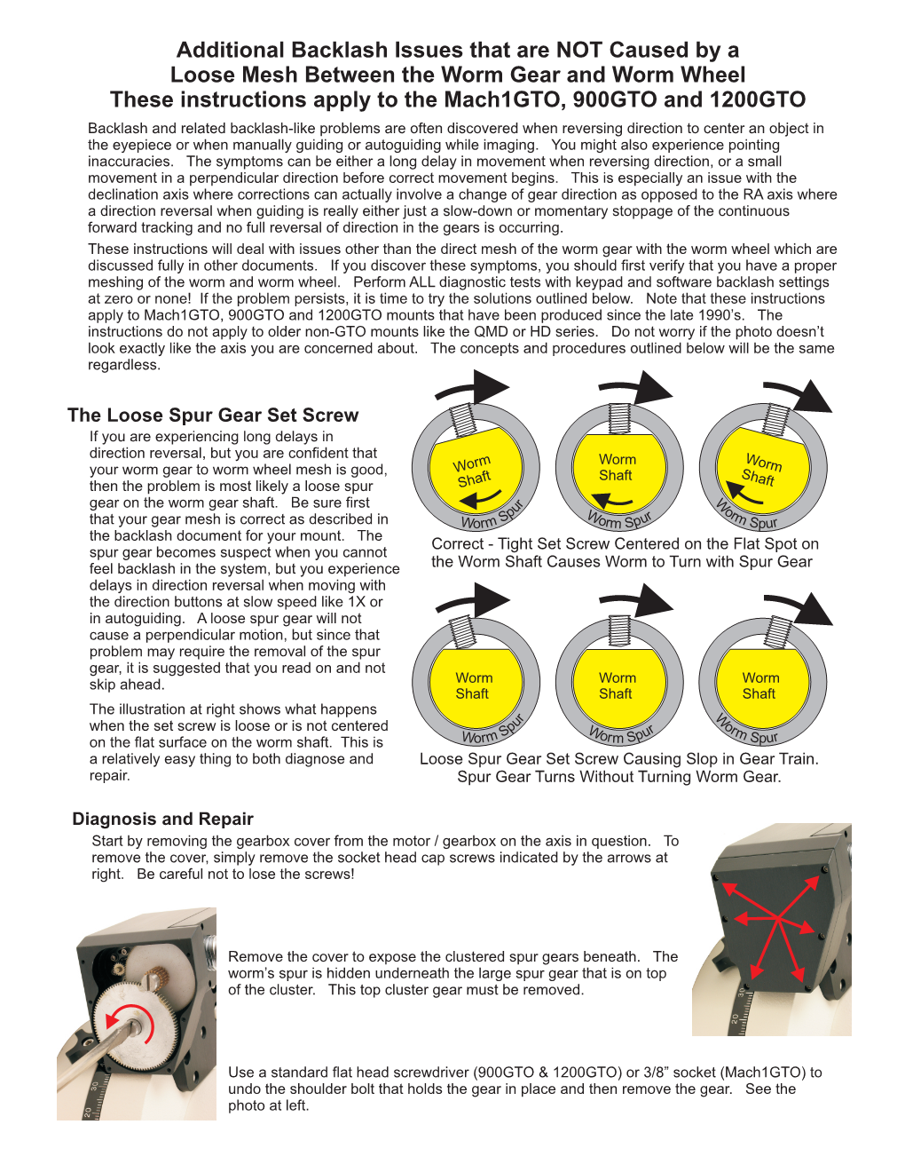 Additional Backlash Issues That Are NOT Caused by a Loose Mesh