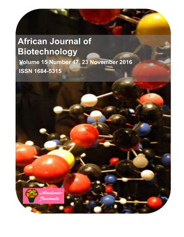 African Journal of Biotechnology Volume 15 Number 47, 23 November 2016 ISSN 1684-5315