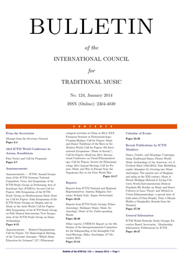 Bulletin of the ICTM Vol
