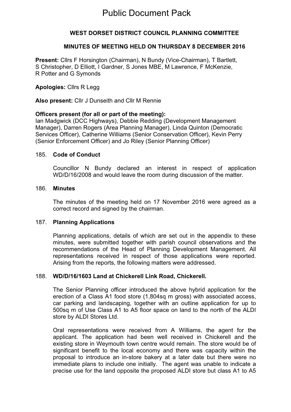 (Public Pack)Minutes Document for West Dorset District Council