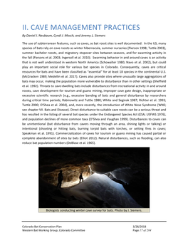 Chapter 2. Cave Management Practices