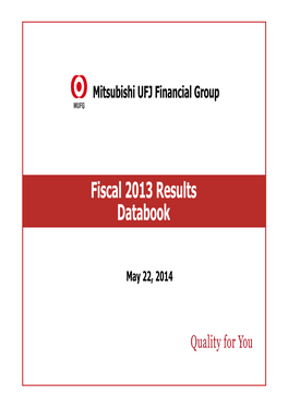 Fiscal 2013 Results Databook
