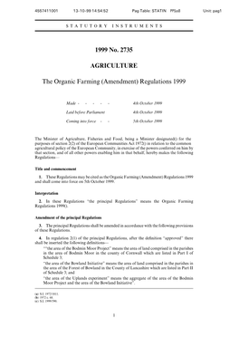(Amendment) Regulations 1999