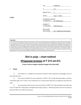 Dirt in Pulp – Chart Method (Proposed Revision of T 213 Om-01)