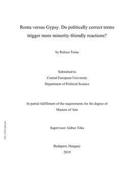 Roma Versus Gypsy. Do Politically Correct Terms Trigger More Minority-Friendly Reactions?