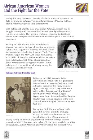 The Role of African American Women in Women's Suffrage and Civil Rights