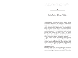 Stabilizing Water Tables