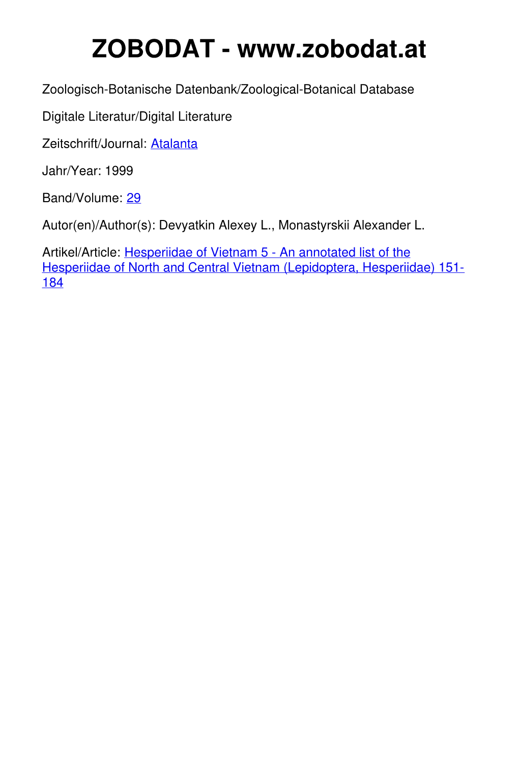 Hesperiidae of Vietnam 51 an Annotated List of the Hesperiidae of North and Central Vietnam (Lepidoptera, Hesperiidae) by A