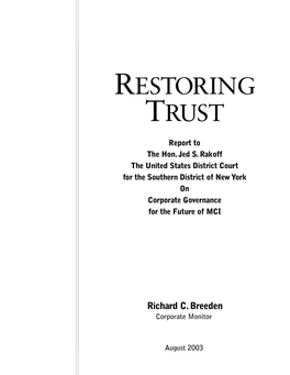 Restoring Trust