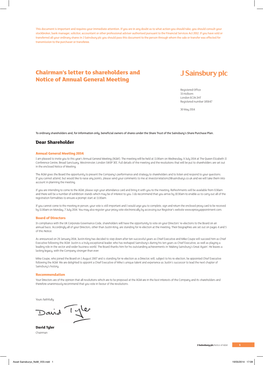 Chairman's Letter to Shareholders and Notice of Annual General Meeting