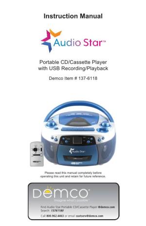Hamiltonbuhl® Audiostar™ Boombox User Manual