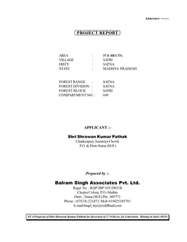 PROJECT REPORT Balram Singh Associates Pvt. Ltd