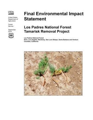 Final Environmental Impact Statement - Los Padres National Forest Tamarisk Removal Project