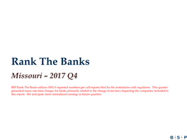 Rank the Banks Missouri – 2017 Q4