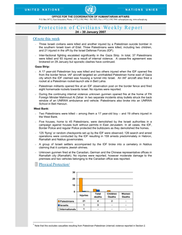 Protection of Civilians Weekly Report 24 – 30 January 2007 of Note This Week