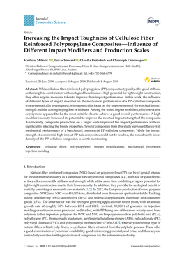 Increasing the Impact Toughness of Cellulose Fiber Reinforced Polypropylene Composites—Inﬂuence of Diﬀerent Impact Modiﬁers and Production Scales
