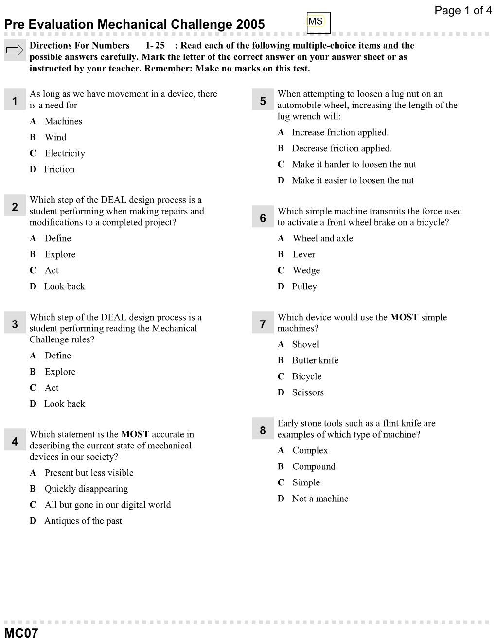 MC07 Pretest