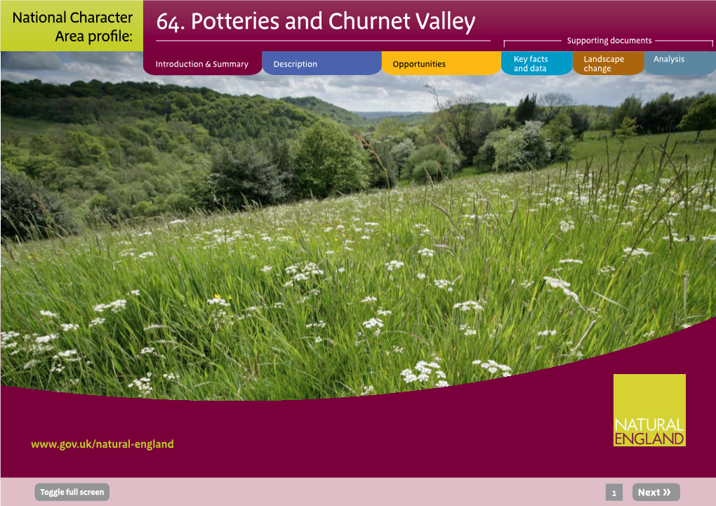 64. Potteries and Churnet Valley Area Profile: Supporting Documents