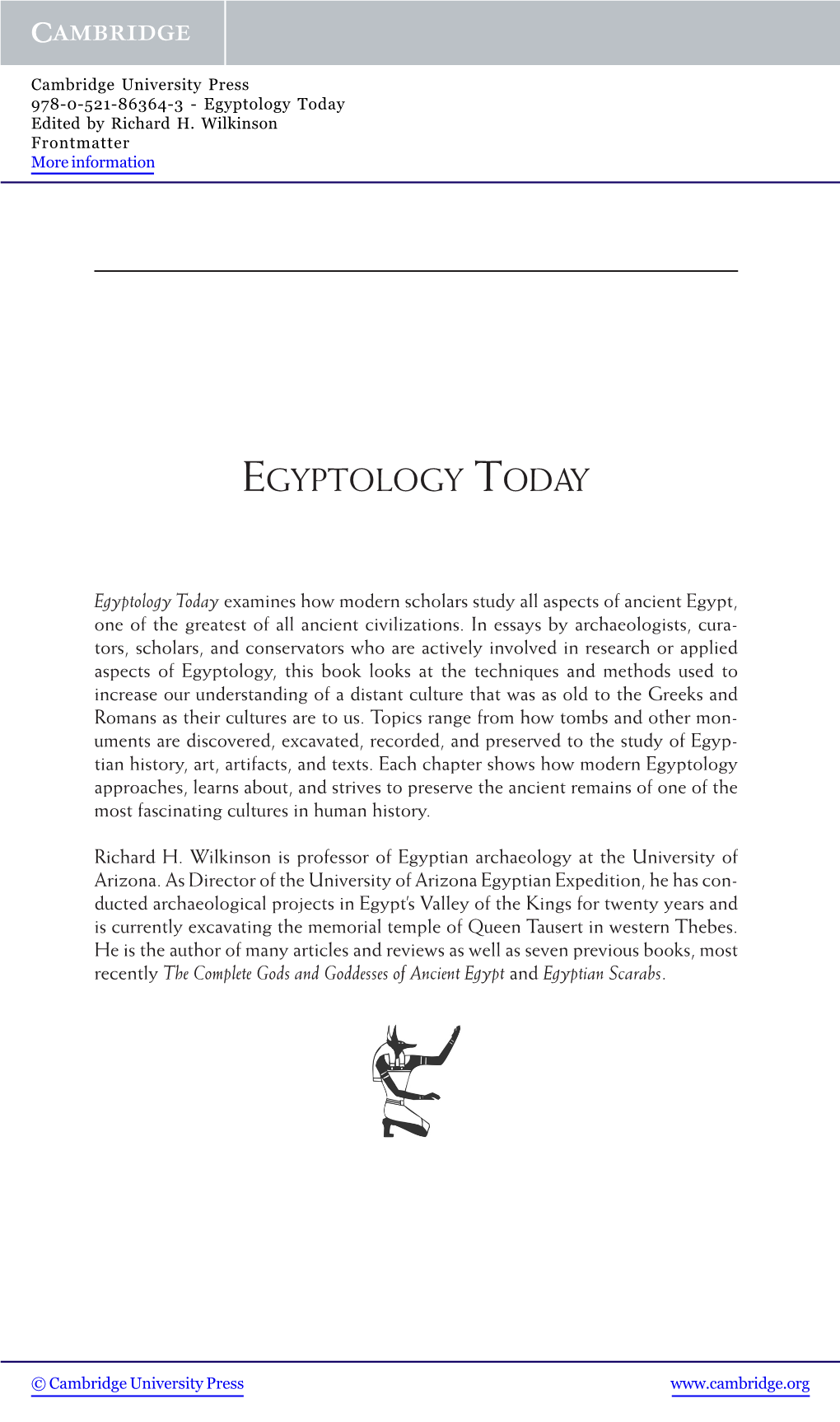 Egyptology Today Edited by Richard H