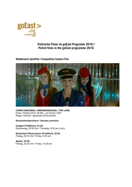 Polnische Filme Im Goeast Programm 2015