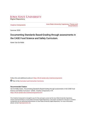 Documenting Standards Based-Grading Through Assessments in the CASE Food Science and Safety Curriculum