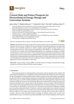 Current State and Future Prospects for Electrochemical Energy Storage and Conversion Systems