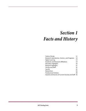 Section 1 Facts and History
