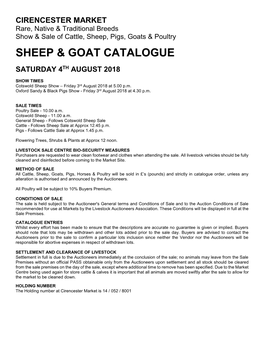 Sheep & Goat Catalogue