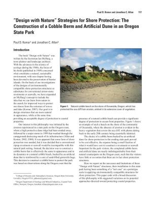 Strategies for Shore Protection: the Construction of a Cobble Berm and Artificial Dune in an Oregon State Park